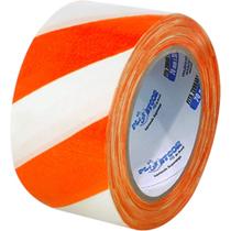 Fita zebrada laranja/branca 200mts plastcor