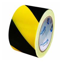 Fita Zebrada Sinalização 200m Amarela e Preta Plastcor Fita Zebrada Sinalização 200m Amarela e Preta Plastcor