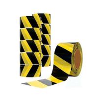 Fita Zebrada Sinalização Isolamento preto e amarelo ou laranja e branco Rolo Com 200 Mts