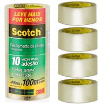 Fitão Transparente 45x100m Scotch Pct C/4 Alta Qualidade 3m Ideal Empacotamento Embalagem Caixas Correios Ecommerce Fitão Transparente 45x100m Scotch Pct C/4 Alta Qualidade 3m Ideal Empacotamento Embalagem Caixas Correios Ecommerce