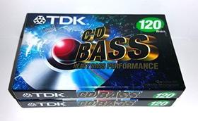 Fitas cassete de áudio TDK CD Heavy Bass Performance 120 min, pacote com 2