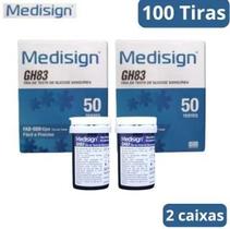 Fitas de Glicose Medisign GH83 Tiras de Glicemia 100 Unids