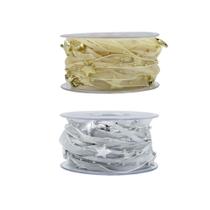 Fitas de malha de fio, laços de Natal, fitas para artesanato, 2 rolos