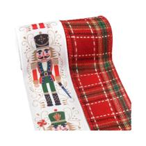 Fitas De Natal Vintage Em Xadrez Vermelho Buffalo Com Borda Reforçada, 2 Rolos De 10 Jardas Para Fitas De Natal Vintage Em Xadrez Vermelho Buffalo Com Borda Reforçada, 2 Rolos De 10 Jardas Para
