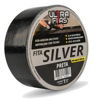 Fitas Silver Tape Multiuso Preta 50 Metros 48 Mm Adesiva Uso