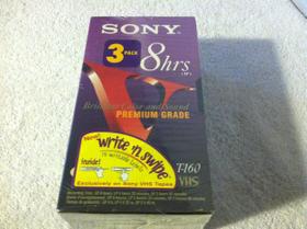 Fitas VHS Sony T-160VF Premium - 8 Horas (EP) - Pacote com 3 Fitas VHS Sony T-160VF Premium - 8 Horas (EP) - Pacote com 3