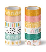 Fitas Washi Whaline Boho Rainbow Sun 12 rolos de 5 m cada Fitas Washi Whaline Boho Rainbow Sun 12 rolos de 5 m cada