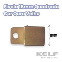 Fivela 18mm Lisa Quadrada - Cor Ouro Velho 1000un P10A