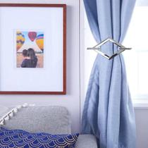 Fivela Abraçadeira Cortina Prendedor Losango Apanhador Cromado Par Fivela Abraçadeira Cortina Prendedor Losango Apanhador Cromado Par