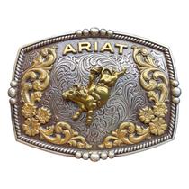 Fivela Ariat Bull Rider Importada Prata e Dourada A37065 Cor:PrataTamanho:Único