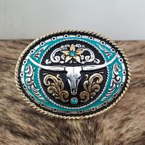 Fivela Ariat Country 11cm Western Premium Rodeio Azul Claro Fivela Ariat Country 11cm Western Premium Rodeio Azul Claro