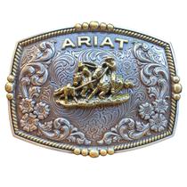 Fivela Ariat Team Roping Importada Prata e Dourada A37064 Cor:PrataTamanho:Único