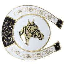Fivela Branca com Strass Cavalo Rodeo West 38996 Fivela Branca com Strass Cavalo Rodeo West 38996