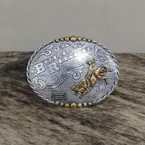 Fivela Bull Rider Prata e Dourada Master Country Western Top