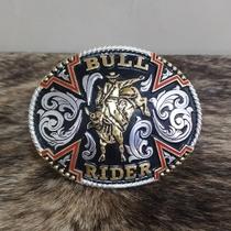 Fivela Bull Rider Redonda Master Country Cowboy Dourada