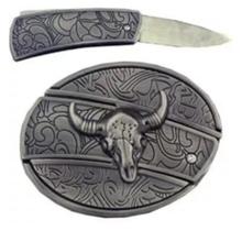 Fivela Canivete Knife Cabeça Crânio de Boi Bull Rodeio - Magazine jóias
