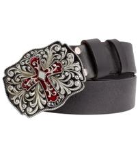 Fivela Com Cinto Cruz Gótica em Alto Relevo Estilo e Atitude