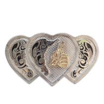 Fivela Country Feminina 3 Tambores Coração Cowgirl DR115