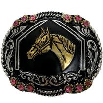 Fivela Country Feminina Cavalo Strass Rosa Fivela Country Feminina Cavalo Strass Rosa