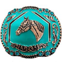 Fivela Country Feminina Cavalo Strass Turquesa Fivela Country Feminina Cavalo Strass Turquesa