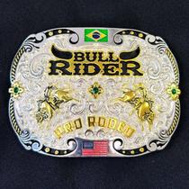 Fivela Cowboy Country banhada Prata Bull Rider Peão Rodeio para Cinto Profissional Luxuosa EUA