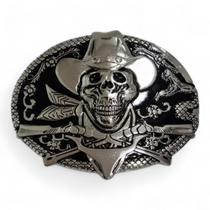 Fivela Cowboy Velho Oeste Armas Caveira Country Drc Motociclista Rock Metal Original