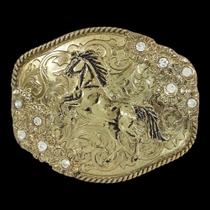 Fivela de Cavalo Dourada com Strass Master 39548