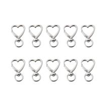 Fivela De Chaveiro Em Forma De Coração De Metal Com Mola Giratória Para DIY, Bolsas, Chaveiros,