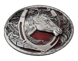 Fivela De Cinto 3d Cabeça Cavalo Cowboy Vaqueiro Rodeio Prateada 8x6