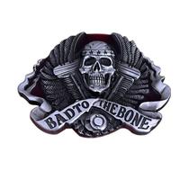 Fivela de cinto Bad to the Bone Skull Vintage Motorcycle Alloy Fivela de cinto Bad to the Bone Skull Vintage Motorcycle Alloy