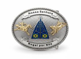 Fivela de Cinto Banhada Nossa Senhora Aparecida Luxo