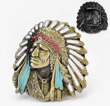 Fivela de Cinto Chefe Índio Nativo Americana Estilo Rústico e Elegante