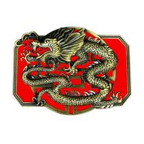 Fivela de cinto Chinese Dragon 3D Design Alloy 75g 8,1x6,1 cm Fivela de cinto Chinese Dragon 3D Design Alloy 75g 8,1x6,1 cm
