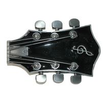 Fivela de Cinto CTM Cabeça de Guitarra Preta em Metal para Cintos de 1,5 polegada