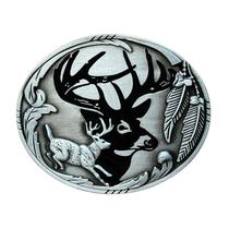 Fivela de cinto Deer Head Western Style Running Deer Alloy