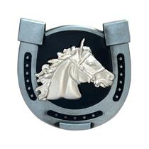 Fivela de cinto Horse Head Horseshoe Design Alloy para homens