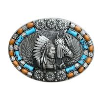 Fivela de cinto Indian Chief and Horse Vintage Western Design