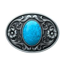 Fivela de cinto, pedra turquesa, estilo vintage, ocidental, cowboy