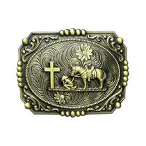 Fivela de cinto Prayer Cowboy com cruz e liga de cavalo 128g Fivela de cinto Prayer Cowboy com cruz e liga de cavalo 128g