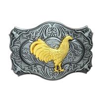 Fivela de cinto Rooster Design Alloy Western Style, cor dourada
