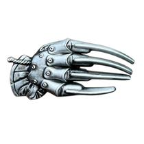 Fivela de cinto Skeleton Hand para homens Alloy 77g 11,5 x 6,5 cm