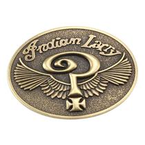 Fivela de Cinto Vintage Bronze Indian Larry Western Oval