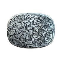 Fivela de cinto vintage com padrão floral, liga, elegante em espiral