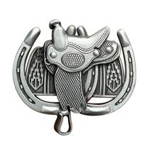 Fivela de cinto Western Saddle Alloy Horseshoe Design 113g