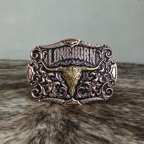 Fivela Long Horn Bronze Master Cowboy Country Estilo Western