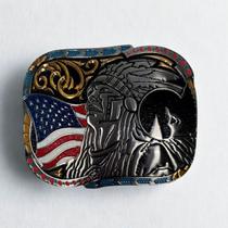 Fivela Masculina Country Cowboy Rodeio Apache Bandeira Usa