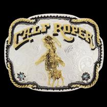 Fivela Master Calf Roper com Banho Dourado e Prata - 19469