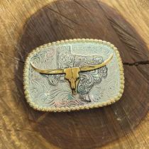 Fivela Master Prata Long Horn Dourado 7107