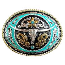 Fivela Master Turquesa Long Horn Prata 687