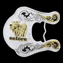 Fivela Nelore Dourada e Prata Master 27865